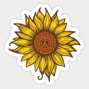 Sunflower Hippie Sticker